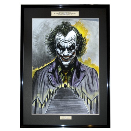 JOKER - Dessin ORIGINAL - cadre : 50 X 70 cm - dessin : 40 x 60 cm
