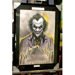 JOKER - Dessin ORIGINAL - cadre :  50 X 70 cm - dessin :  40 x 60 cm
