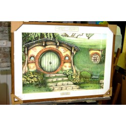 HOBBIT - Dessin ORIGINAL - cadre :  50 X 70 cm - dessin :  40 x 60 cm