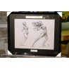 MOUVEMENT - Dessin ORIGINAL - cadre :  cadre : 50 X 40 - dessin : 29 X 42
