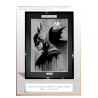 BATMAN - Dessin ORIGINAL au Fusain sur papier gris à  grain encadré.