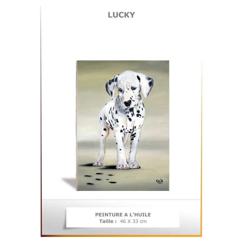 LUCKY - Peinture à l'huile - Taille : 8P : 46 x 33 cm