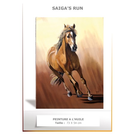 SAIGA'S RUN - Peinture à l'huile - Taille : 20P (73 x 54)