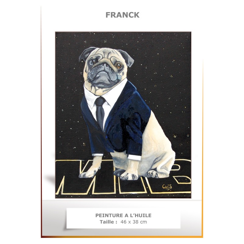 FRANK - Peinture à l'huile - Taille : 8F 46 x 38 cm