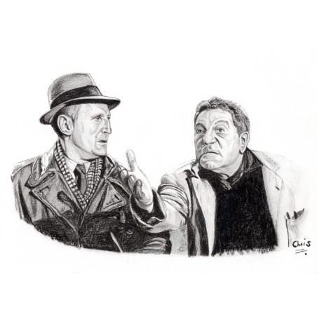 Traversé de Paris - Dessin ORIGINAL au Fusain  sur papier à  grain encadré.