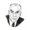 Louis de Funès - Dessin ORIGINAL au Fusain  sur papier à  grain encadré.