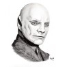 Fantomas - Dessin ORIGINAL au Fusain  sur papier à  grain encadré.