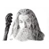Gandalf - Dessin ORIGINAL au Fusain  sur papier à  grain encadré.