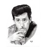 Jean Levebvre - Tontons flingueurs - Dessin ORIGINAL au Fusain  sur papier à  grain encadré.