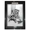 INCASSABLE -Dessin ORIGINAL au Fusain sur papier gris à  grain encadré. Taille cadre :  50 X 70 cm - Taille dessin :  40 x 60 cm