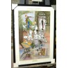 101 Dalmatiens - Dessin ORIGINAL au Fusain et Pastel sur papier à  grain encadré.