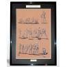 SERVITUDE - Dessin ORIGINAL au Fusain sur papier à  grain encadré.