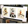FEMMES PINUP - REPRODUCTION de 3 de mes dessins fusain et pastel encadré