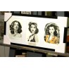 PORTRAIT PINUP - REPRODUCTION de 3 de mes dessins fusain et pastel encadré