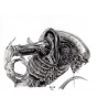ALIEN - REPRODUCTION A4 de mon dessin au fusain, encadré.