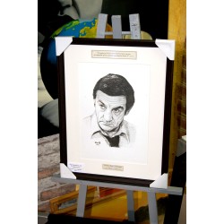 LINO VENTURA - REPRODUCTION A4 de mon dessin au fusain, encadré.