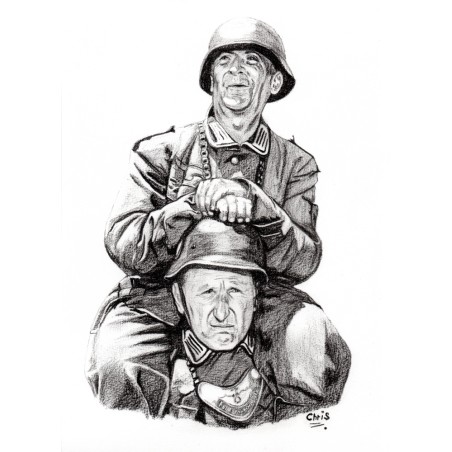 GRANDE VADROUILLE - REPRODUCTION A4 de mon dessin au fusain, encadré.