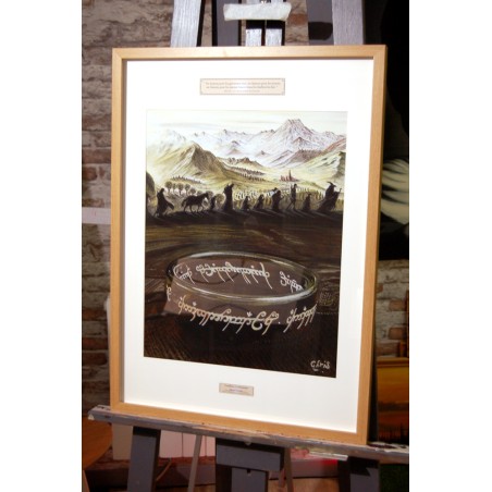 COMMUNAUTE ANNEAUX - Dessin ORIGINAL - cadre : 50 X 70 cm - dessin : 40 x 50 cm