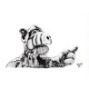 ALF - Dessin ORIGINAL au Fusain  sur papier à  grain encadré. Taille cadre : 33 X 43 cm - Taille dessin : 20 X 29 cm