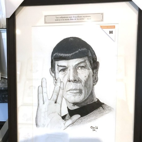 Dessin ORIGINAL au Fusain sur papier à grain encadré. Taille cadre : 33 X 43 cm - Taille dessin : 20 X 29 cm
