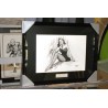 AVA GARDNER - Dessin ORIGINAL au Fusain sur papier à  grain encadré.