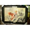 SUPERGIRL - Dessin ORIGINAL au Fusain et Pastel sur papier à  grain encadré.