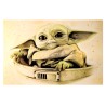GROGU - Dessin ORIGINAL - cadre :  50 X 70 cm - dessin :  40 x 60 cm